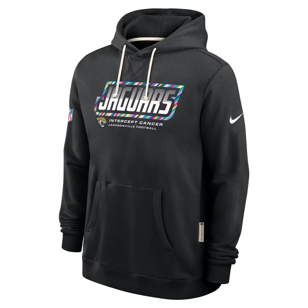 Men's Black Jacksonville Jaguars 2026 Crucial Catch Sideline Standard Issue Dri-FIT Pullover Hoodie